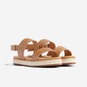 Nisolo Go-To Flatform Sandal in Almond - New!
